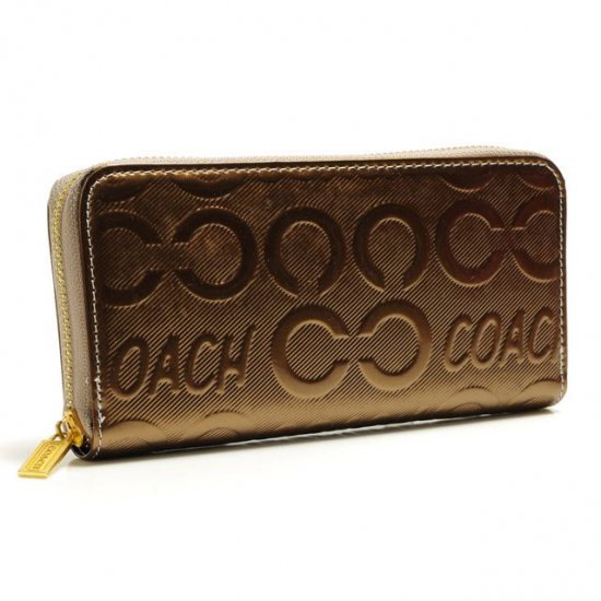 Coach Logo Large Gold Wallets BCV | Women